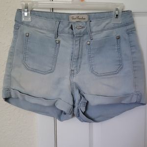 Light blue denim shorts